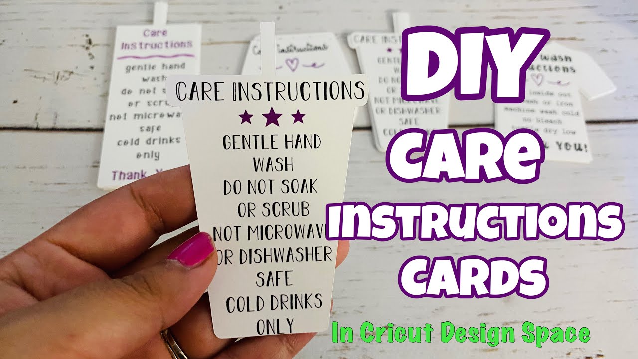 DIY Care Instructions Cards for Your Hand Made Products // In Cricut Design  Space 