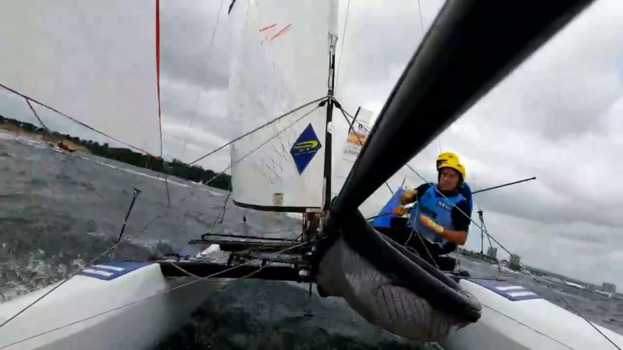 Nacra 17 Sailing - WoMan overboard - quick recovery