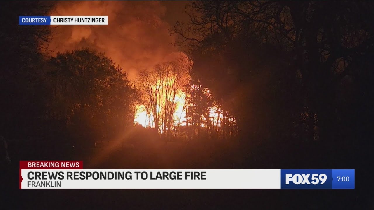 Crews respond to large fire in Franklin - YouTube