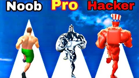 Noob vs Pro vs Hacker in Muscle rush | Walkthrough gameplay