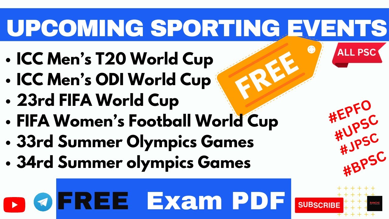 Sports Events Current Affairs 2023 Hindi UPSC IAS BPSC