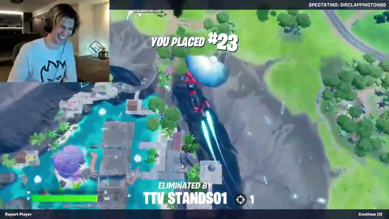 xQc and Ac7ionMan playing Fortnite