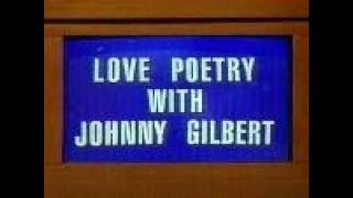 Jeopardy  Love Poetry With Johnny Gilbert