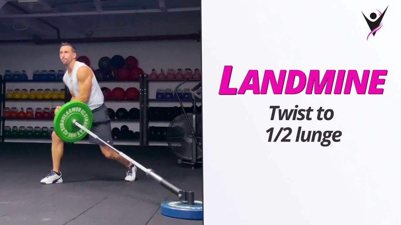 Giros con Landmine y 1/2 zancada YouTube