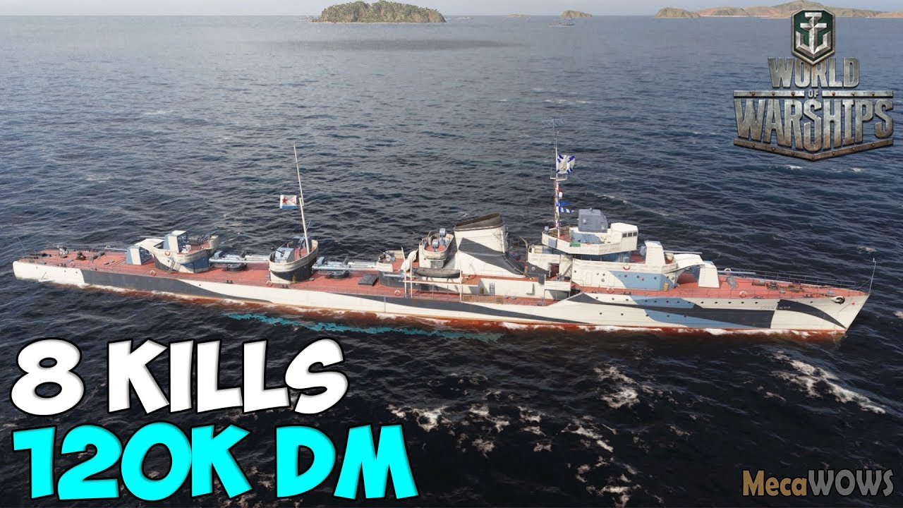 World of WarShips | Gremyashchy | 8 KILLS | 120K Damage - Replay Gameplay 1080p 60 fps