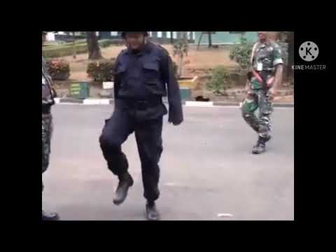 funny soldier marching