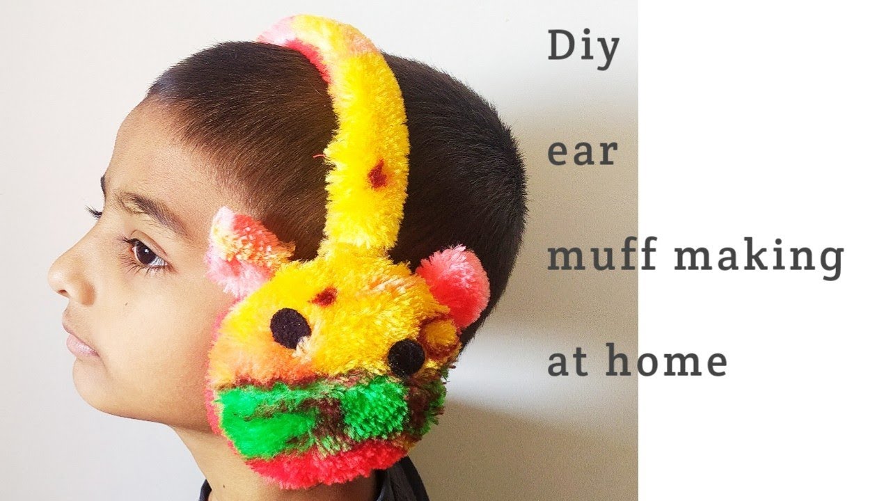 #diy#ear muff|Ear muffs making/cute/ DIY winter ear muff making at home
