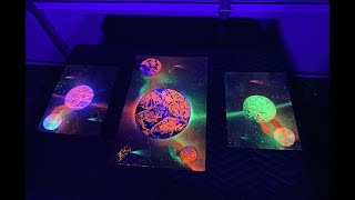 Amazing 3 Piece Art Set of Glowing Planets!  NEON FX Spray Paint Art