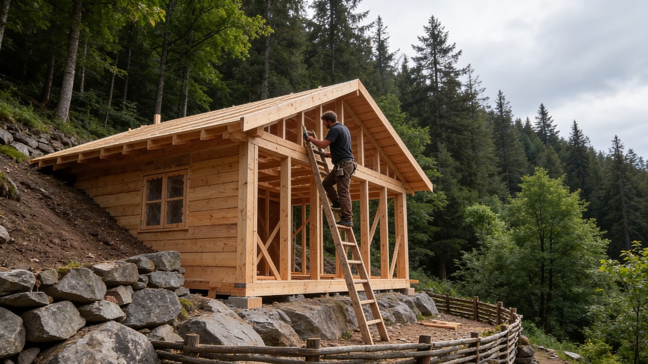 Building a FREE Bushcraft Survival House in the Deep Forest | Start to Finish