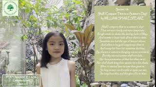 Sonnet 18. Performance Task. Grade 2. Living Learning Homeschool.