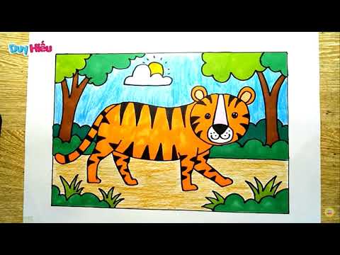 Video Tạo hình: Vẽ con vật sống trong rừng (5-6 tuổi) - youtube