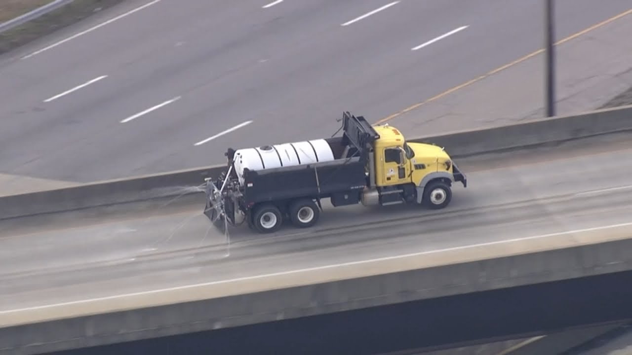 NCDOT, local crews pretreat roads ahead of Friday's winter storm - YouTube