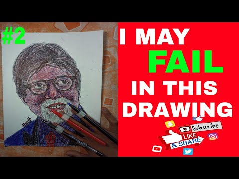 CAN I MAKE #AmitabhBachchan By sticking pens to my hand???? #video #status #on&onsong #sketch #share