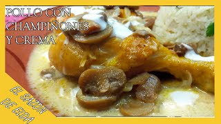 Pollo con Champiñones  y Crema |Riquisimo!|