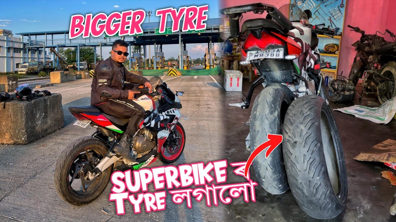 Superbikeৰ Tyre লগাই দিলো | Installing Michelin Road6 170/60 Tyre on Aprilia Rs 457 | Assamese Vlog