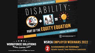 WSRCA NDEAM 2022 Webinar 2: Accommodations & Technologies