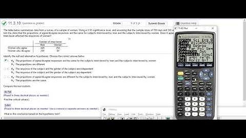 Chi-square test for independence - example 2 with critical value