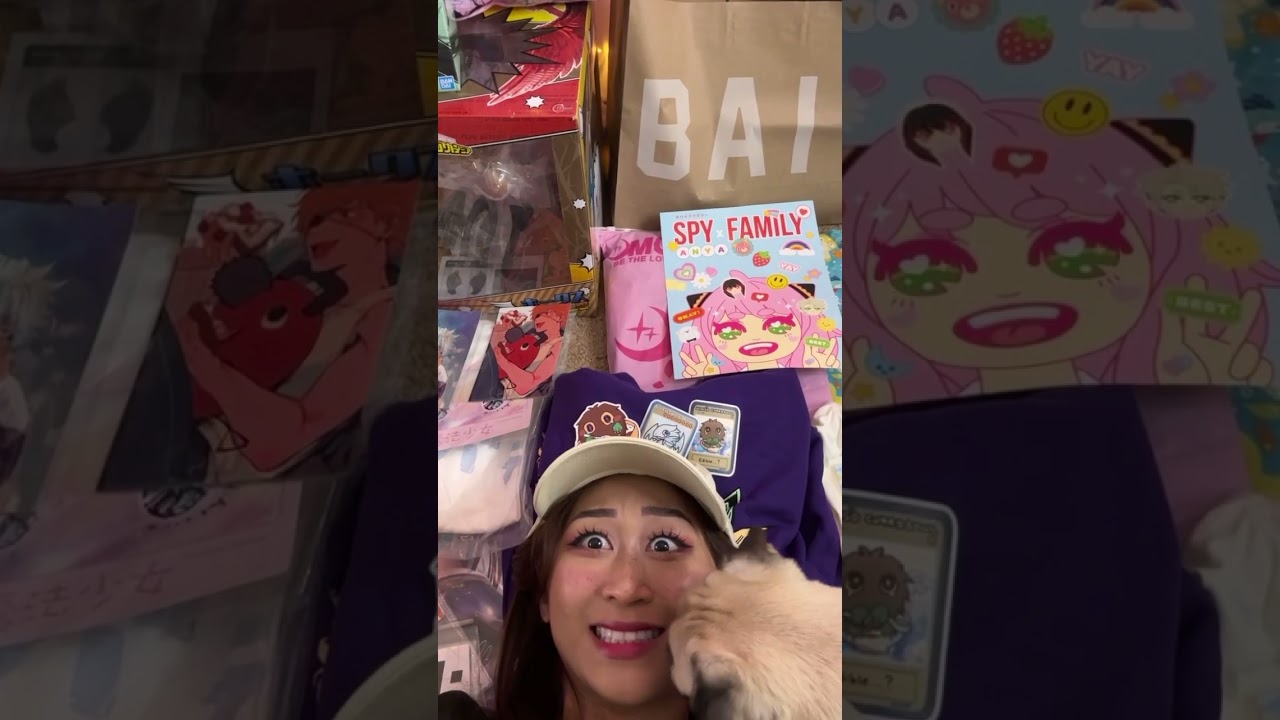 everything i bought at anime expo! my dog was not planned 🤣 #animeunboxing #artistalley