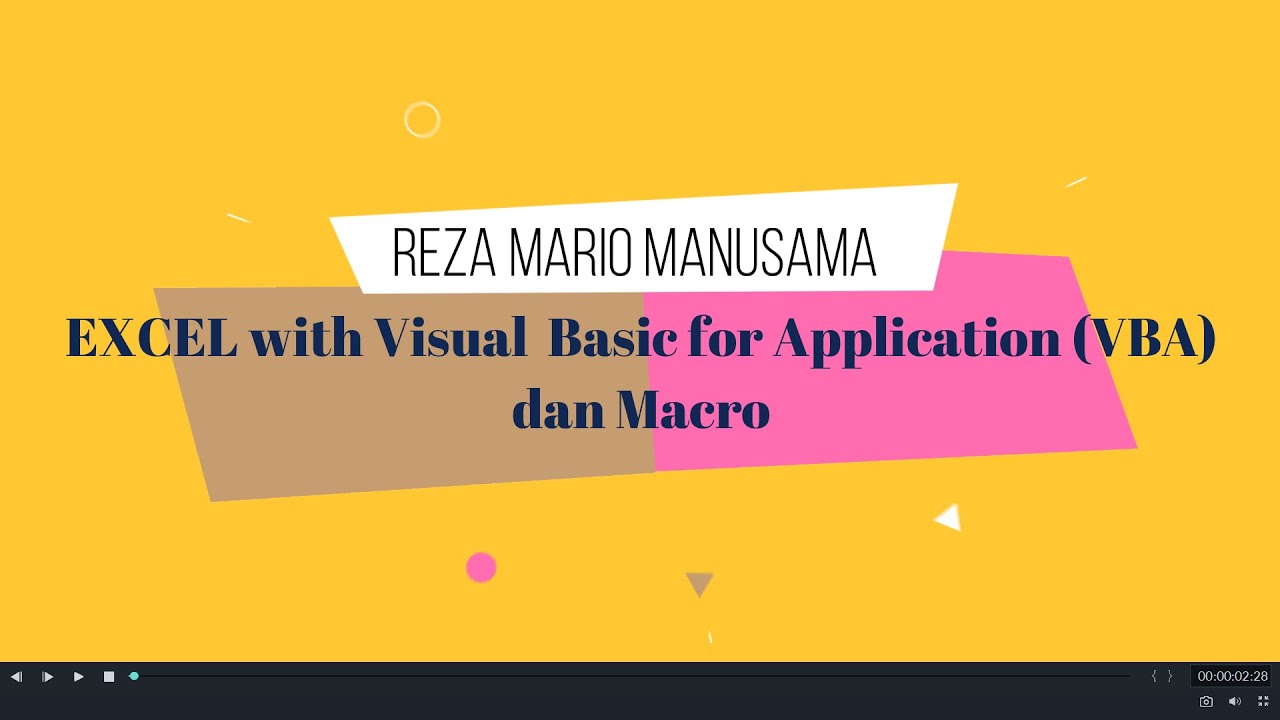 EXCEL with Visual Basic for Application (VBA) dan Macro - YouTube