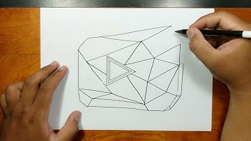 How to draw DIAMOND PLAY BUTTON step by step