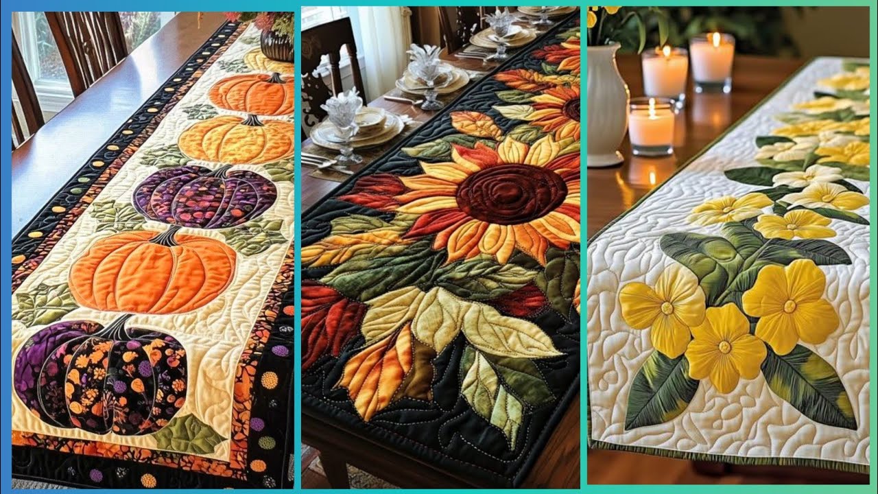 Осенняя стеганая лоскутная дорожка для стола – идеи для уютной столовой в фермерском доме
