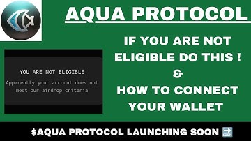 DO THIS IF YOU ARE NOT ELIGIBLE FOR AQUA PROTOCOL AIRDROP || HOW TO CONNECT YOUR TON WALLET