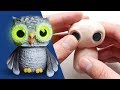 How to Make an Owl Sculpture with GLOW IN THE DARK EYES Out of Polymer Clay