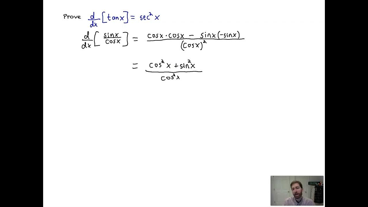 Derivatives of tanx, cotx, secx, & cscx YouTube