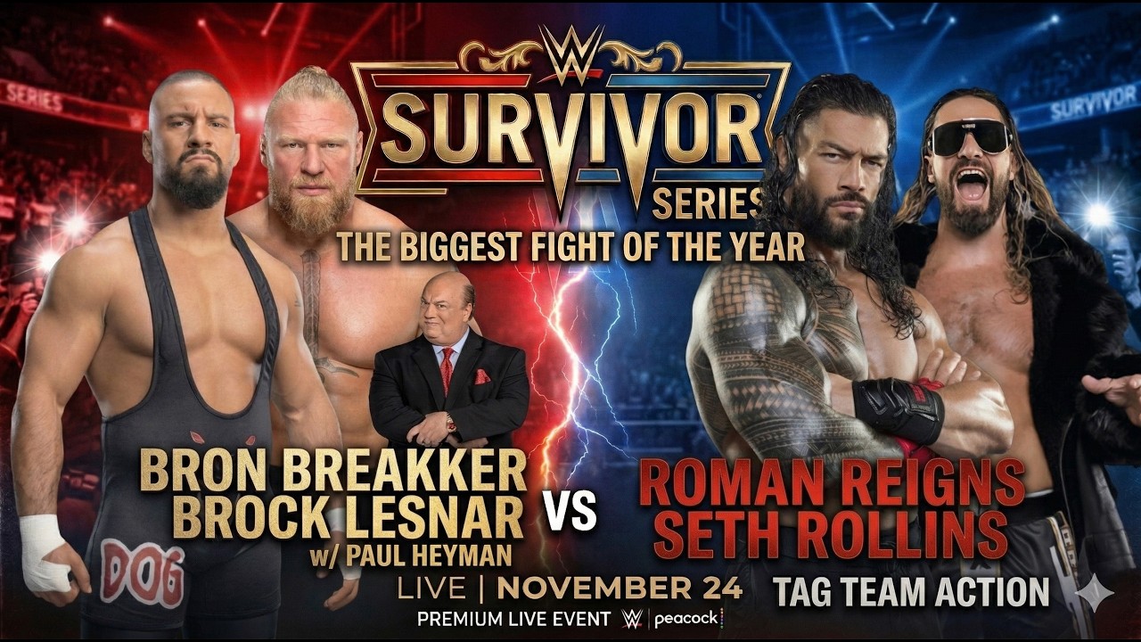 Bron Breakker & Brock Lesnar vs. Roman Reigns & Seth Freakin Rollins | Tag Team Match