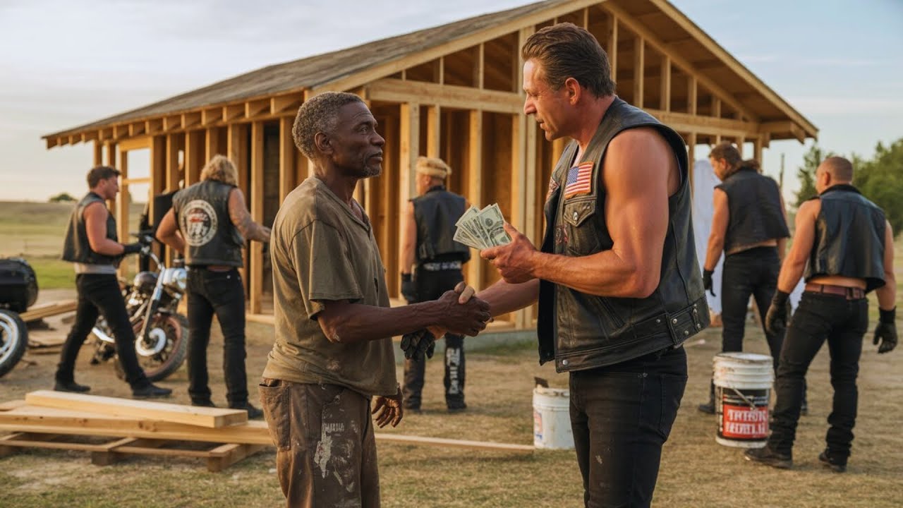 Homeless Black Man Saves Hells Angel from Disgrace — Next Day, 300 Bikers Rebuild His House