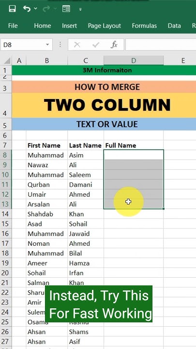 how-to-merge-2-column-value-in-excel-merge-two-cell-in-msexcel