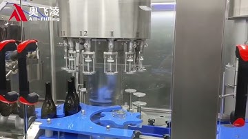 Automatic glass bottle wine filling monoblock | rinsing filling capping machine