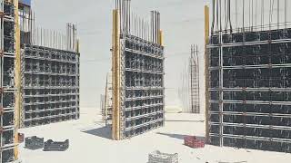 Modular Plastic Formwork Ready for Concrete Pouring | Teko System