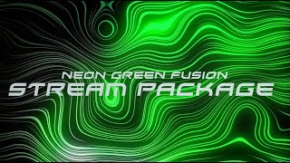Obs Overlay Neon Green Fusion Stream Package Animated Stream Intermission Banner Set Twitch Overlay