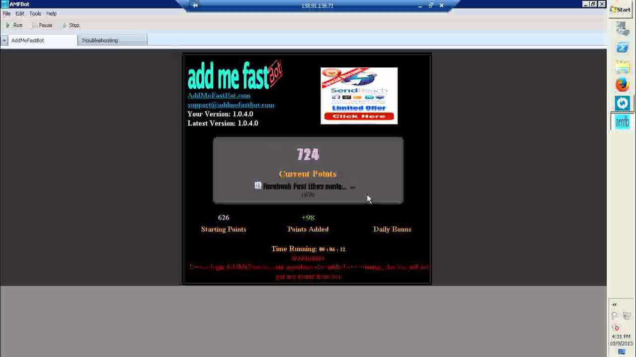 Addmefast bot Full      100% working 2014