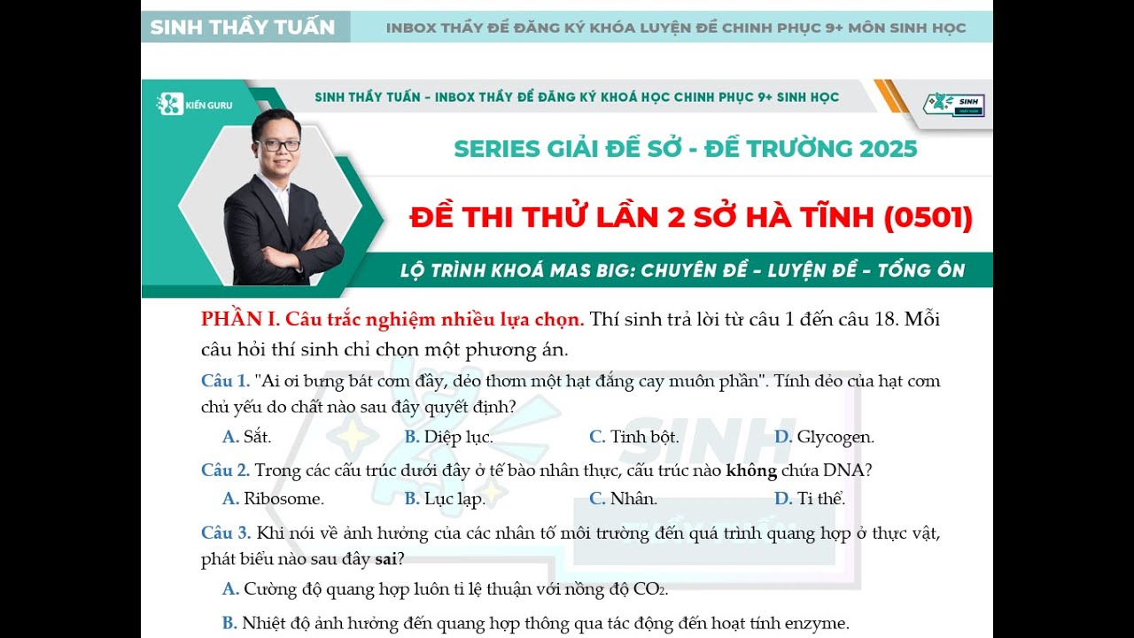 GIẢI ĐỀ THI THỬ SỞ HÀ TĨNH LẦN 2 || Series giải đề Sở - đề trường năm 2025 - Đề 24
