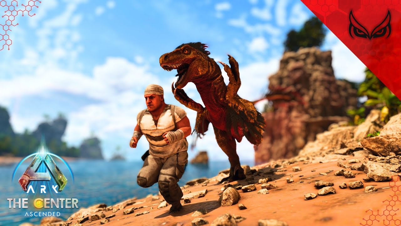 FIGHTING AN ALPHA RAPTOR & EXPLORING THE MAP! - The Center [5] | ARK ...