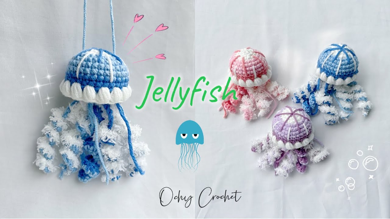 Crochet Jellyfish 🪼 | Jellyfish Keychain Amigurumi | Móc bé sứa biển