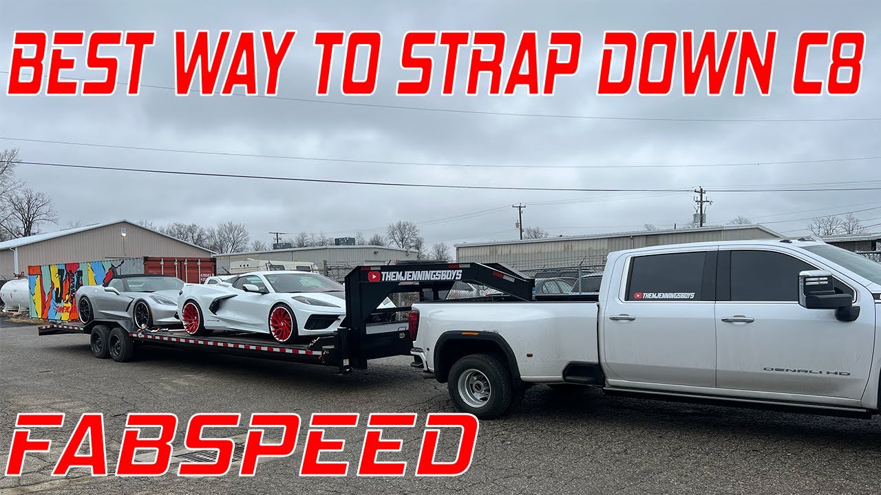 HOW TO STRAP DOWN CORVETTE C8 USING FABSPEED TIE DOWNS | BEST WAY TO LOAD & STRAP C8 VLOG