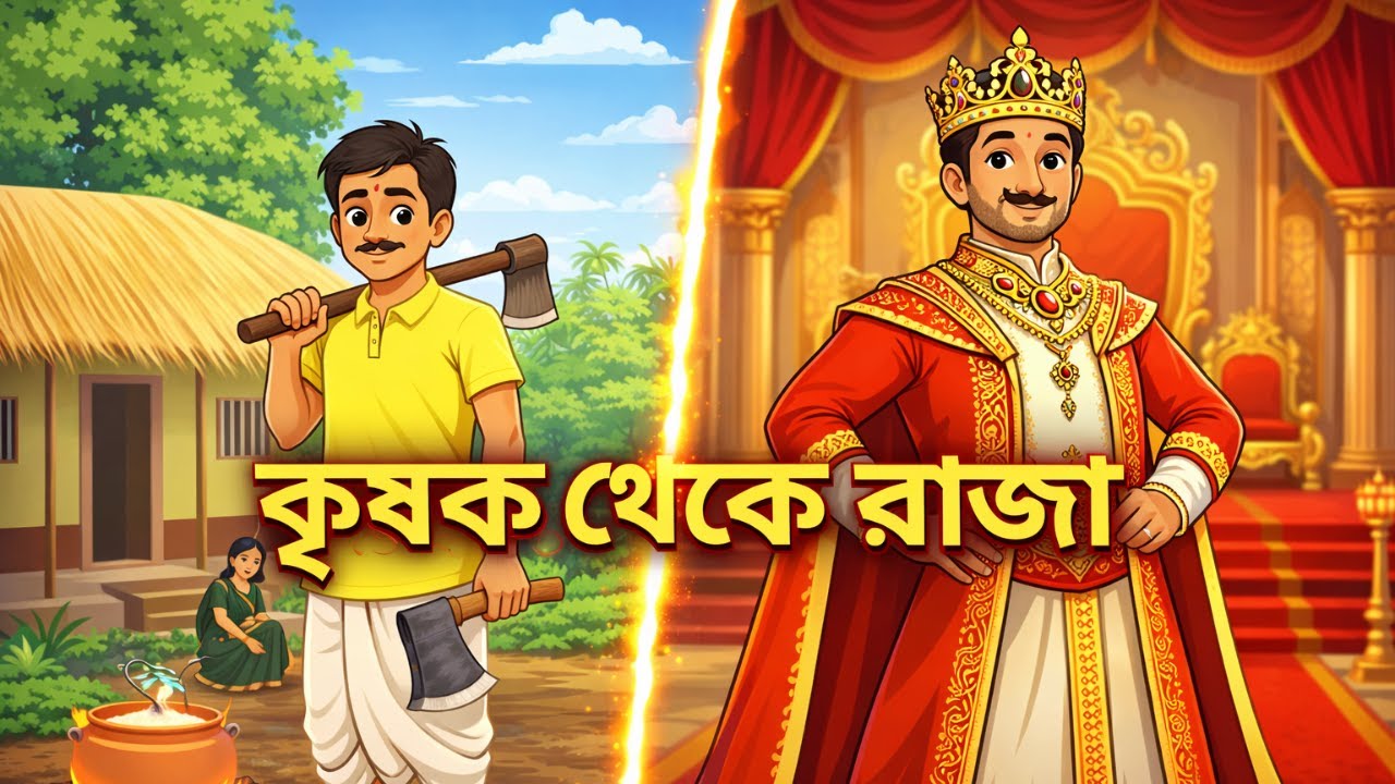 কৃষক থেকে রাজা হওয়ার গল্প | Bengali Cartoon Story | বাংলা কার্টুন ভিডিও  | Bangla cartoon (part-1)