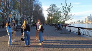Walking Hoboken, NJ Waterfront on Saturday Evening