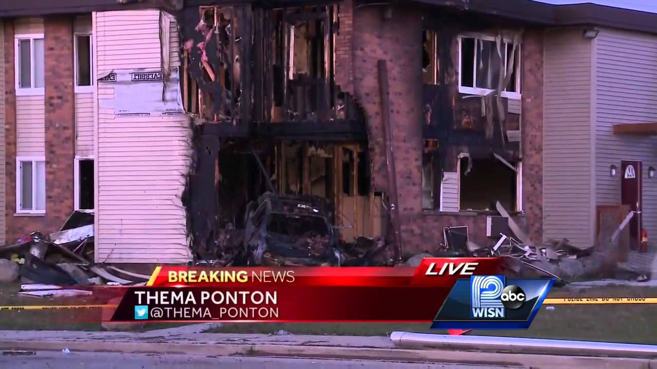 Car crashes into apartment, sparking fire - YouTube
