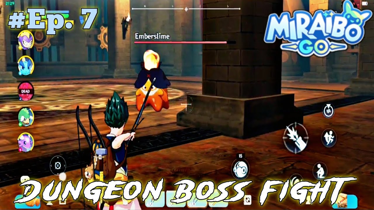 MIRAIBO GO DUNGEON BOSS EMBERSLIME FIGHT GAMEPLAY DAY 7 
