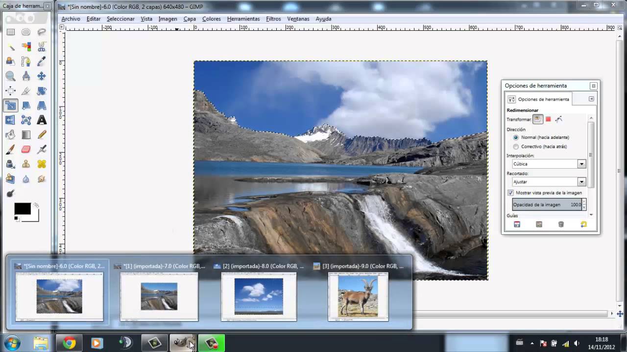 GIMP VideoTutorial Recorte-Seleccion-Escalado de imagenes - YouTube