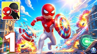 Stick Hero: Comic Superhero - Gameplay Walkthrough Part 1 - Epic Stickman Action (iOS, Android)