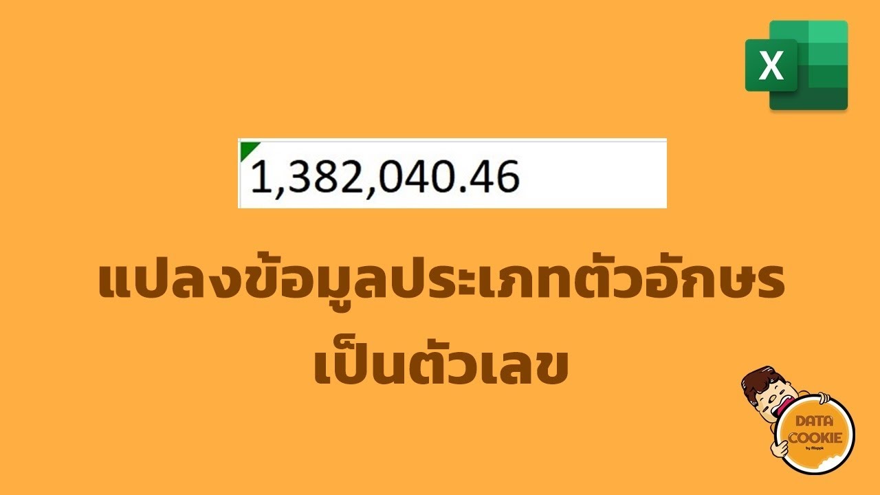 ข้อมูลที่เป็นตัวเลข  2022 Update  แปลงข้อมูลประเภทตัวอักษรเป็นตัวเลข