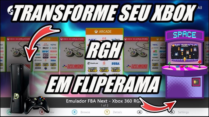 Jogue mais de 5000 Roms de Fliperama no Xbox 360 rgh 