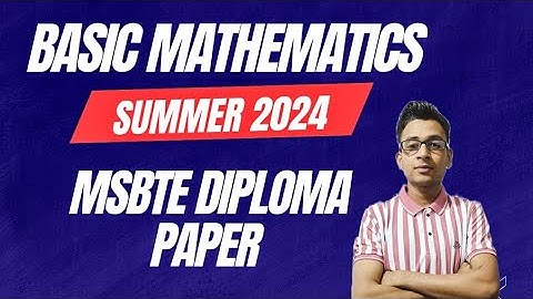 Diploma K scheme Basic Mathematics (311302) Previous year question paper #exam #msbte#diploma#bms