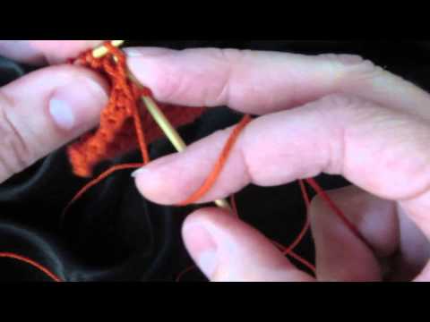 panel C casting off on purl with a decrease