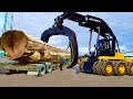 Dangerous Logging Dump Truck Loading Fastest Chainsaw Skill, Heavy Biggest Wood Truck Fail Transport